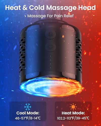 NAPRE Massage Gun with Heat and Cold Head,Deep Tissue Percussion Back Massager for Muscle/Neck/Body Pain Relief with Long ...
