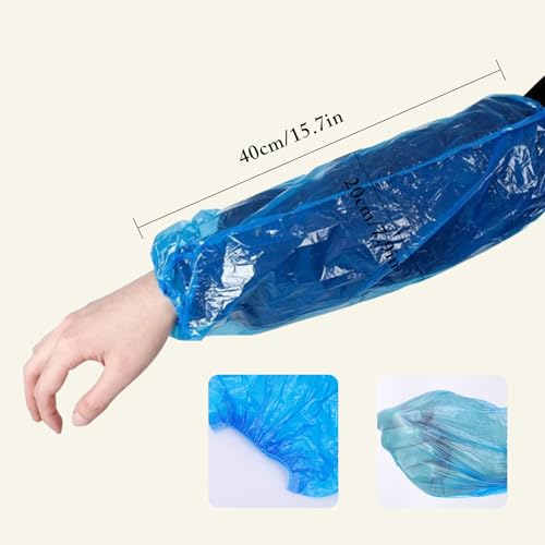 PEFAVPRO 200 PCS Disposable Arm Sleeves, Plastic Sleeves to Cover Arms for Cleaning, Repairing, Painting and Tattooing