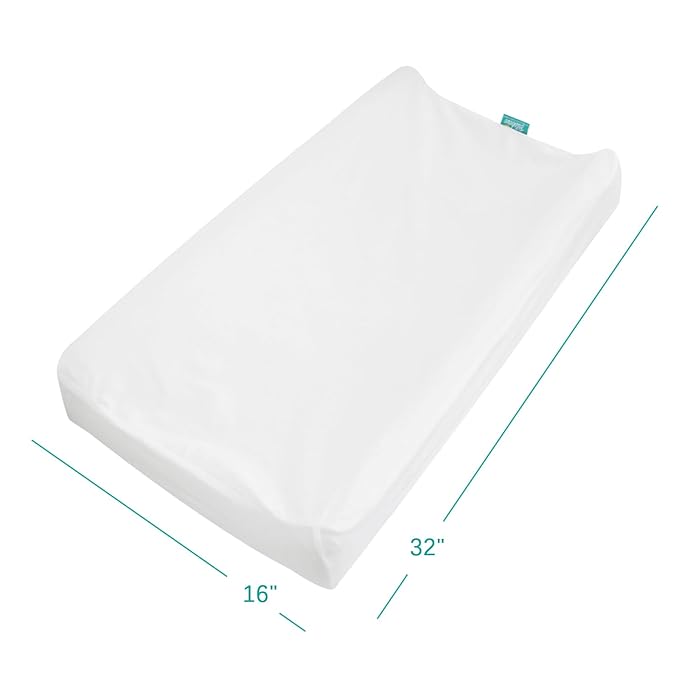 Changing Pad Cover Waterproof, 2 Pack Diaper Change Table Sheets for Baby Boys Girls, Fitted Cradle Sheets for 32"x16" Contoured Pad, Breathable & Ultra Soft, White