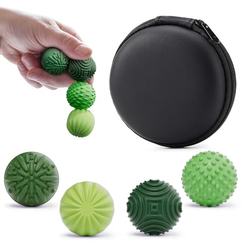 luckdoor Silicone Magnetic Balls Fidget Toys for Adults & Teens,4PCS Stress Relief Sensory Toys for Autism ADHD Anxiety,Fu...