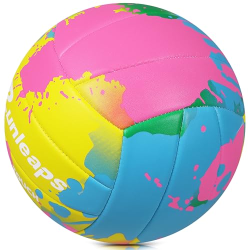Runleaps Beach Volleyball Official Size 5 Soft Waterproof Volleyball Sand Sports PU Ball for Indoor, Outdoor, Pool, Gym, T...