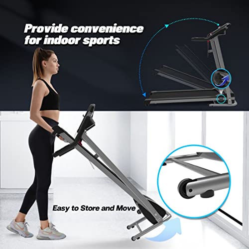 HomJoones Home Foldable Treadmill with Incline, Folding for Workout, Electric Walking Machine 15 Preset or Adjustable Prog...