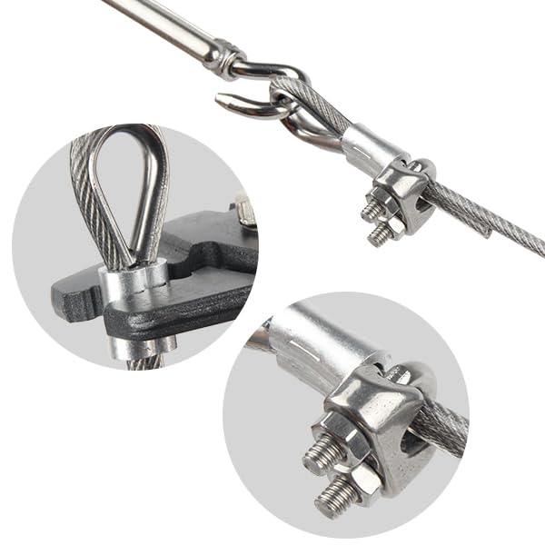 Shineyoo 1/8" Wire Rope Kit，Steel Wire Cable，200FT Turnbuckles for Cables Wire，Vinyl Coated Stainless Steel Cable Wire for Outdoor,Garden,Kitchen,Craft with Turnbuckle