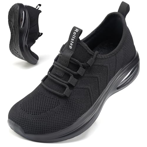 Rollstep Wide Toe Box Shoes Women Extra Wide Width Sneakers Air Cushion Road Running Shoes Ultra Light Tennis Gym Workout ...