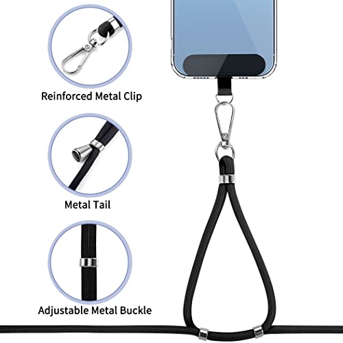 CACOE Cell Phone Lanyard 2 Pcs-1 Pcs Adjustable Neck Strap,1 Pcs Wrist Strap, 2 Pcs Pads, Universal Crossbody, Multifuctio...