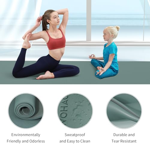 WOHAO Extra Thick 8mm Yoga Mat, 72"x28" Non Slip Exercise Mat, Reversible 2-Sided Dual Color Premium POE Material, with Ca...