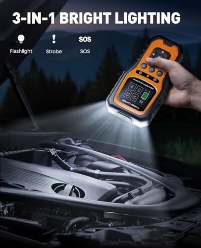 Car Battery Jump Starter with OBD2 Scanner 5000A, Car Battery Jumper Starter Portable (All Gas/10L Diesel), 12V Jump Box J...