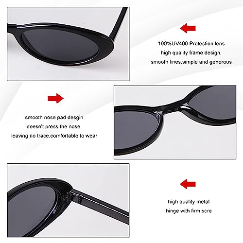 VIA LEECA Trendy Oval Sunglasses Women 90’s Vintage Sun Glasses Fashion Tinted Glasses UV400 Protection