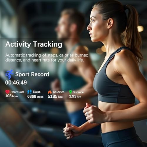 Ring Health Tracker for Women Men, Fit Ring with Heart Rate, Blood Oxygen, Sleep Monitor, Calories, Step Counter, IP68 Wat...