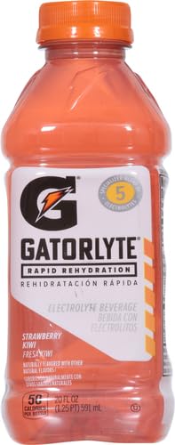 Gatorlyte Rapid Rehydration Electrolyte Beverage Kiwi Strawberry, 20 Oz Bottle