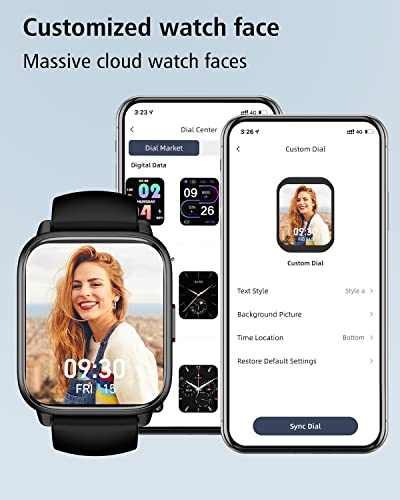 RUIMEN Smart Watches for Men Women (Answer/Make Calls, 2 Bands Included), 1.8" Smartwatch for iOS/Android Phones, Fitness ...