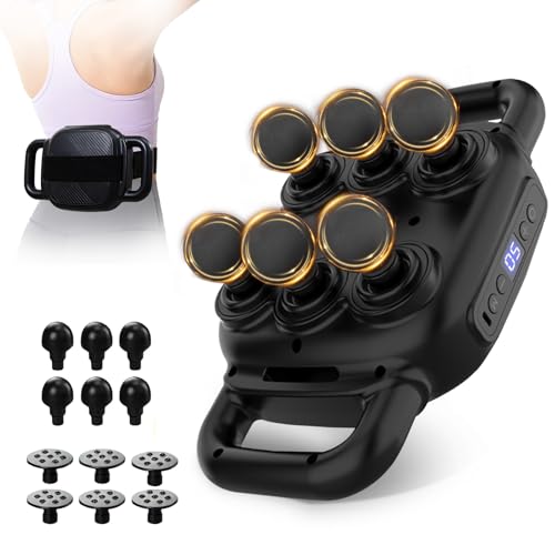 APXPF 6 Head Massage Gun - Deep Tissue Massage Gun with 50 Adjustable Intensities & 9 Modes, Electric Percussion Massage T...