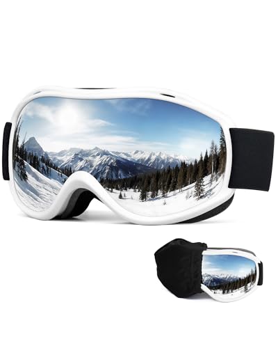 FMY Ski Snowboard OTG Goggles,Anti Fog UV400 Protection Skiing Snowmobile Goggles for Men Women Youth
