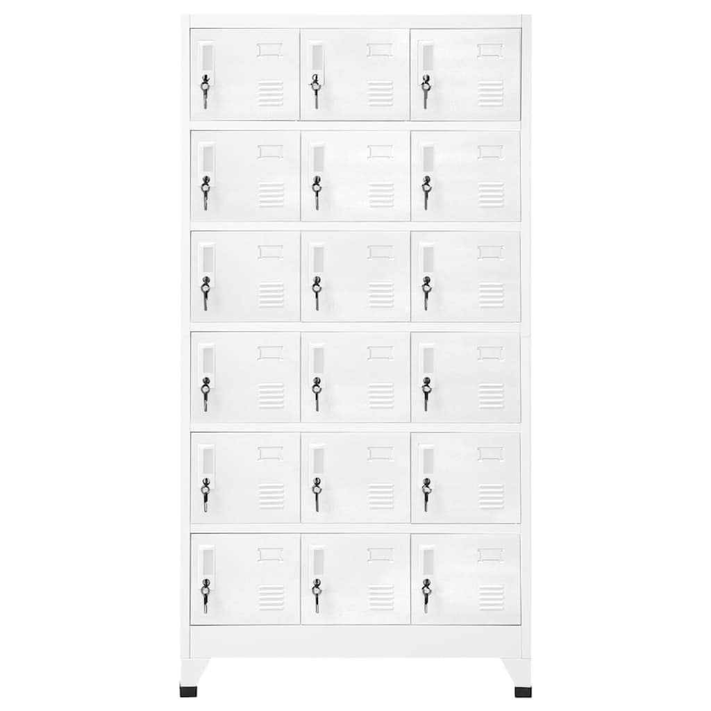 Heofavd 18-Door Locker Cabinet, Industrial Heavy Duty Sheet Metal Storage Unit with Locking Mechanism, 70.9" H Matte Gray Metal Organizer for Office, Gym, and Utility Rooms