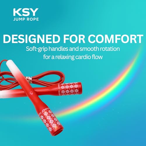 Jump Rope for Women (Rainbow Series) – Adjustable Cardio Rope for Women’s Fitness & Home Workouts | Soft-Grip Handles, Smo...