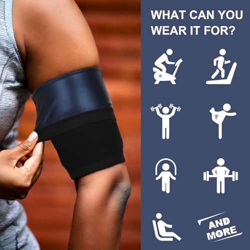 KFHENSOMR Arm Trimmers 2Pcs Women Arm Bands Workout Compression Sleeve Arms Fat Reducer Bands Sauna Sweat Arms Shaper Band...