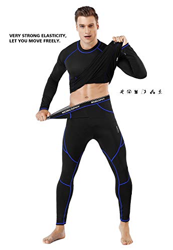 MOBIUSPHY Thermal Underwear for Men Sweatsuits Long Johns Set with Fleece Lined Base Layer Top Bottom