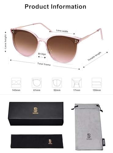 SOJOS Classic Trendy Round Sunglasses Womens Mens Oversized Large Shades UV400 Vacation Sunnies SJ2068