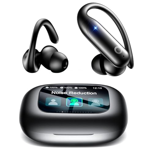 LEEMC Wireless Earbuds, Bluetooth Headphones 6.0, Ear Buds with Touch Screen, ANC ENC Noise Cancelling, 40H Bass Stereo So...