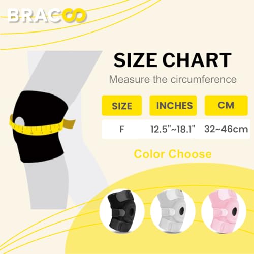 Bracoo Knee Support Brace for Men Women, Adjustable Compression Sleeve Wrap Patellar Pad Tendon - Arthritis Pain, meniscus...