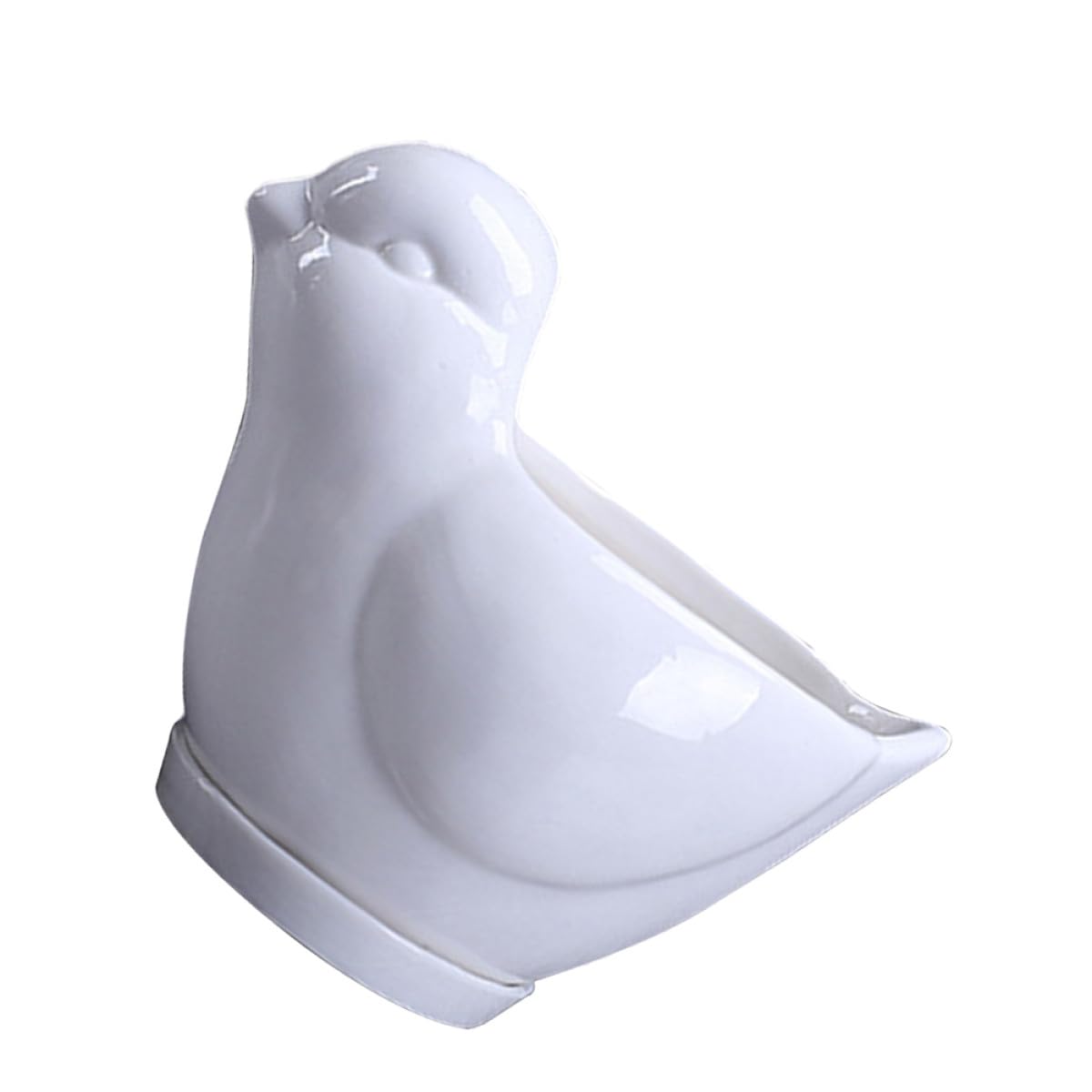 FOMIYES Ceramic Succulent Plant Container Bird Shape Small White Flower Pot Saucer Indoor Desktop Planter for Home Gardening