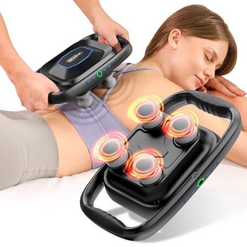 BOB AND BRAD A1 4-Head Massage Gun Deep Tissue, FSA Eligible/HSA Eligible, 4X Pain Relief Efficiency, Replaceable Massager...