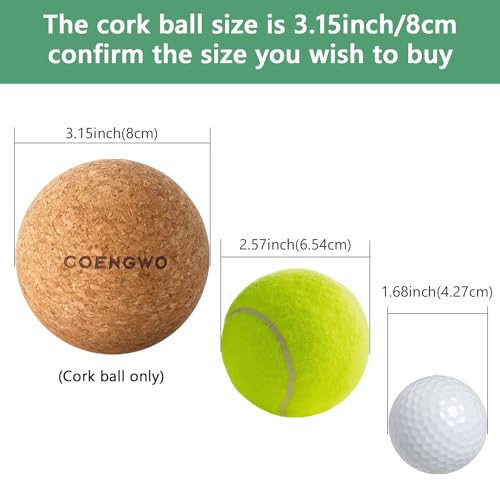 COENGWO Cork Massage Ball, Cork Myofascial Release Ball, Yoga Therapy Ball for Trigger Point Therapy, Muscle Knots, Deep T...