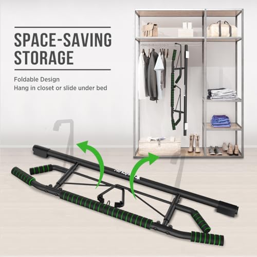 KAKICLAY New Upgrade Pull Up Bar for Doorway - Foldable Design & Space-Saving, Upto 440 Lbs Capacity, No Screwing or Slipp...