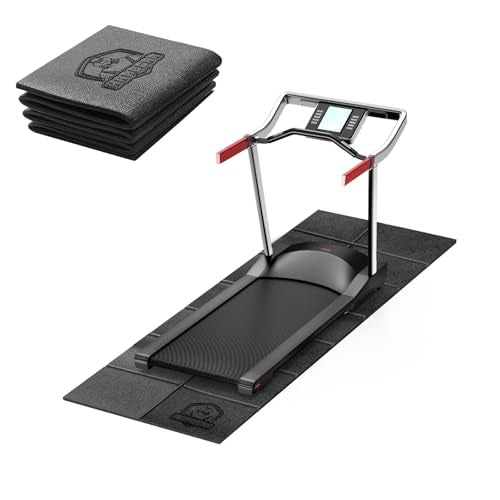 HAPBEAR Treadmill Mat – 68"x24"x1/5" Thick Non-Slip Foldable Exercise Equipment Mat for Walking Pad, Weight Bench & Treadm...