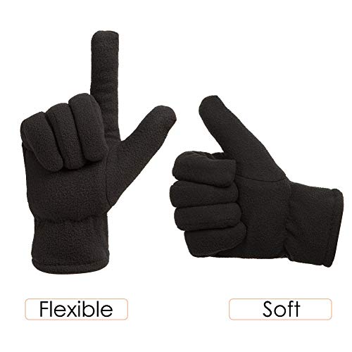 Men's Fleece Lined Adjustable Soft & Warm Thick Winter Gloves