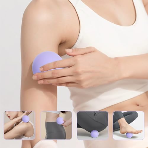 JIEJUNJIE Silicone Massage Ball Set - 3 Therapy Balls for Myofascial Release, Trigger Point & Plantar Fasciitis Relief - P...