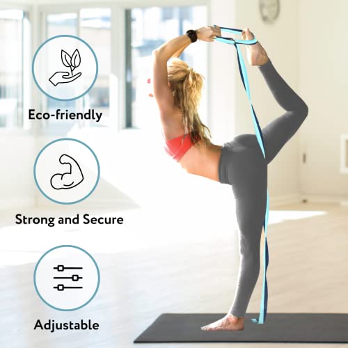California Yoga Strap | Yoga Belt with Safe Adjustable D-Ring Buckle for Pilates | Stretching Strap | Exercise Bands | Phy...