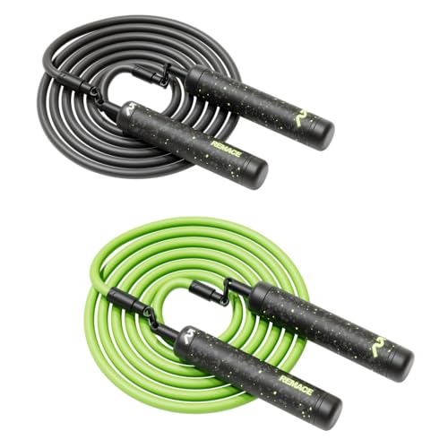 Remace Level 2 Weighted Jump Rope Set - (1LB, 2LB) HIIT Workout Ropes - For Fitness, Exercise, Boxing, and Strength Traini...
