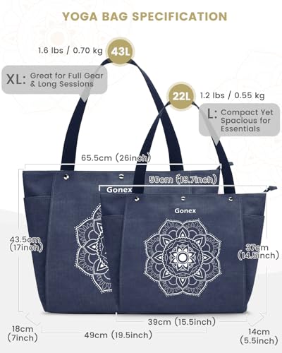Gonex Yoga Mat Bag, Yoga Gym Bag Tote Bag with Multi Pockets For Women Men, Canvas Yoga Mat Carrier Take in Out Mat Easily...