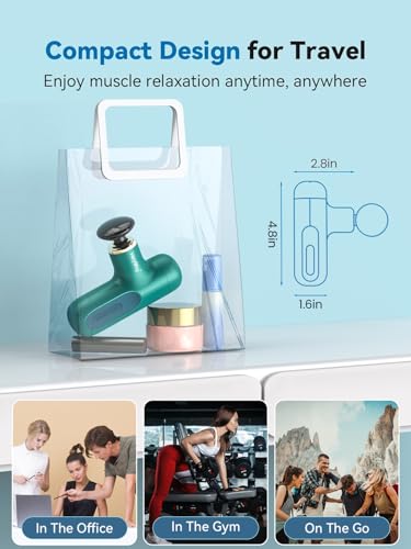 HEYCHY Super Mini Massage Gun, Percussion Deep Tissues Muscle Massager, Compact Sports Travel Massage Gun, Portable Handhe...