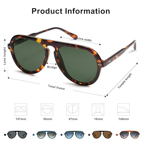 SOJOS Retro Aviator Sunglasses Womens Mens Vintage Plastic Frame Shades Lentes De Sol Para Mujer SJ2255