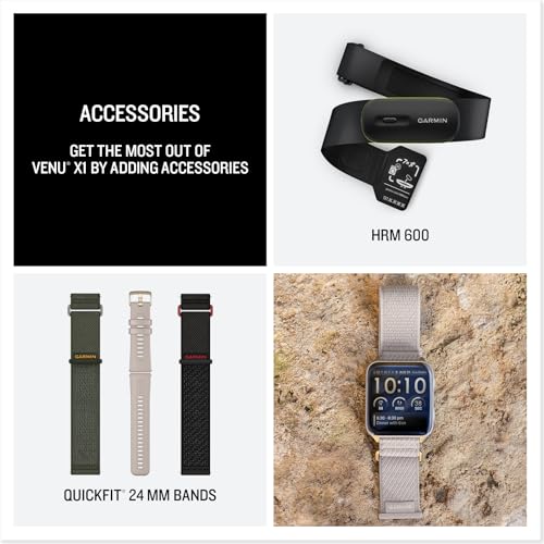 Garmin® Venu® X1, Thin and Lightweight GPS Smartwatch, AMOLED Display, Advanced Health and Fitness Features, Soft Gold wit...