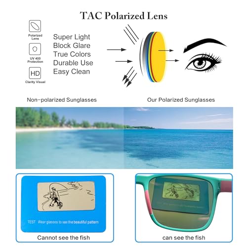Jefoo Polarized Fishing Sunglasses for Men Women Kayaking Surfing Driving Lightweight Sports Sun Glasses UV Protection