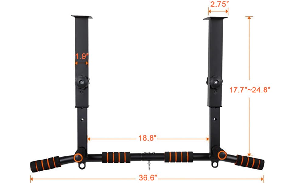 Height Adjustable Pull Up Bar, Heavy Duty Pull Up Bar, BarMount, Ceiling Mount, StrengthTraining Equipment for Home, Gym, ...