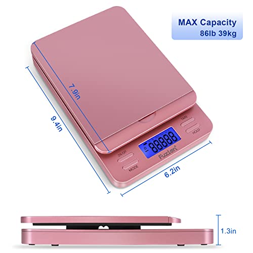 Fuzion Shipping Scale, Digital Postage Scale for Packages 86 lb/0.1oz with Hold and Tare, Postal Scale with Flip Holder, P...