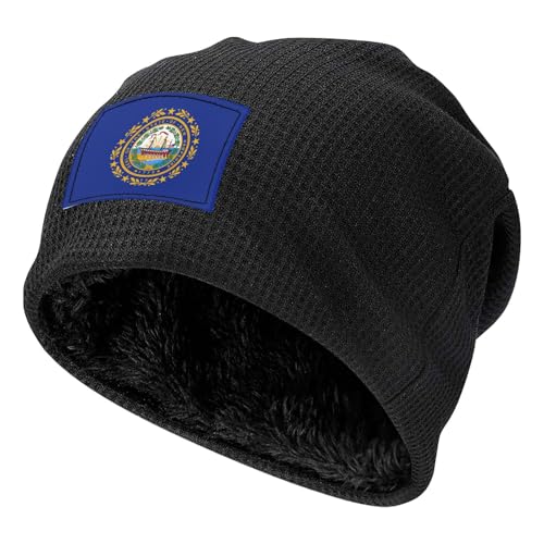 YANYU New Hampshire State Flag Print Lightweight Waffle Pullover Hat Men Women Winter Headwear Outdoor Camping Travel