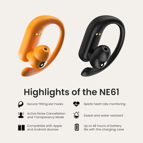 NE61 AI Translation Earbuds Real Time Heart Rate Monitor Translator Earbuds 135 Languages Open Ear Clip Wireless Bluetooth...