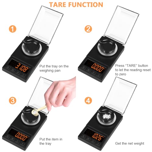 Fuzion Milligram Scale 50g x 0.001g, Mg Scale with 9-in-1 Design - Micro Scale, Powder Scale for Reloading with Portable C...