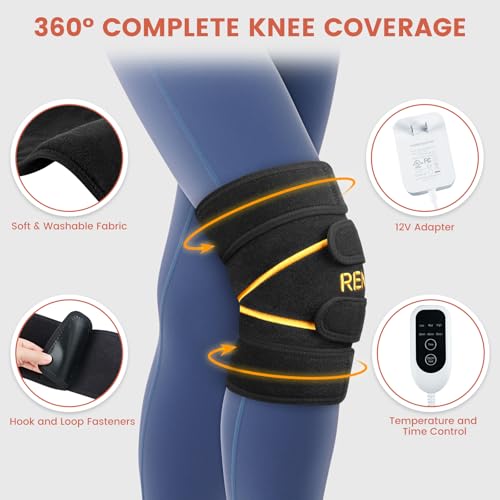 RENEO Electric Heating Pad for Knee Relief, Auto Shut-Off Wearable Knee Wrap, Elbow Heated Brace with Support, Discomfort ...