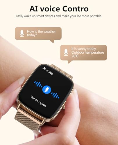 SOUYIE Smart Watch for Women Men, 1.85" AI Voice Smartwatch, 24/7 Heart Rate Monitor, Stress/SpO2/Sleep Tracker, IP68 Wate...