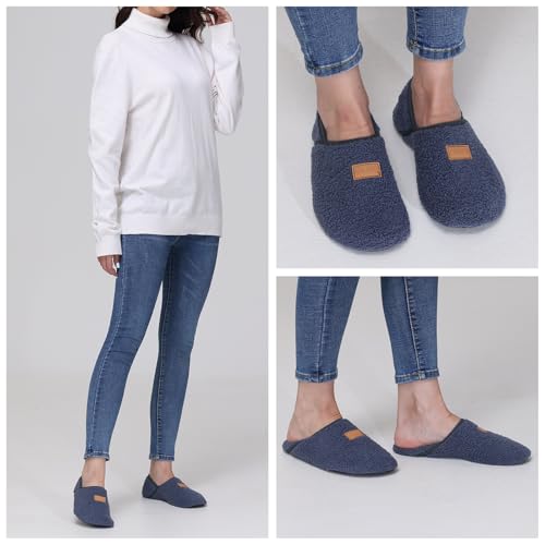 ANLUKE Slipper for Women Men Slipper Socks Fuzzy House Shoes Rubber Sole Slip On Soft-Lightweight Non Slip Indoor/Outdoor