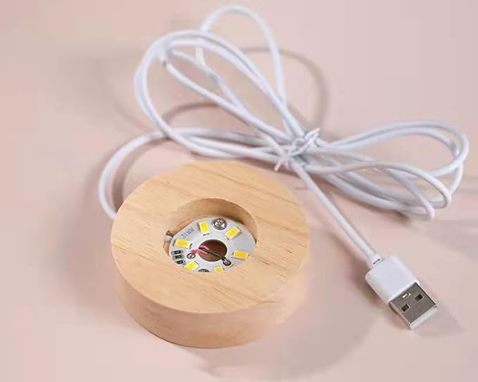 3D Cat Engraved Pattern with Wooden Lighted Base, USB Powered Cable with Switch, Night Light Decoration, Cat Lamp for Bedroom Unique Gifts for Her