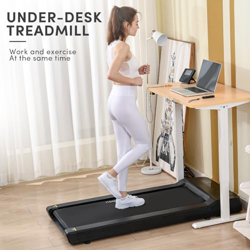 LifeSpan Fitness Under Desk Treadmill Ultra Quiet Walking Pad Treadmill at Home Office, 0.4 to 6mph, 400lbs Capacity