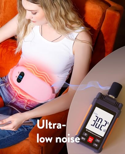 Portable Heating Pad for Period Cramps: Cordless Menstrual Heating Pad with 6 Heat Levels and 6 Massage Modes, 3s Fast Hea...