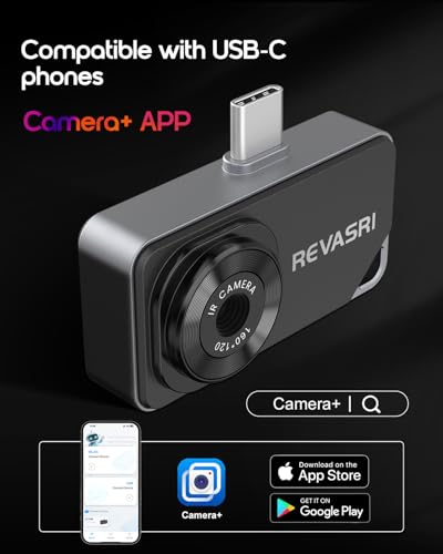 REVASRI Thermal Camera for iPhone and Android, 320×240 Super IR Resolution Thermal Imaging Camera, -4℉ to 842℉ Temp Range,...